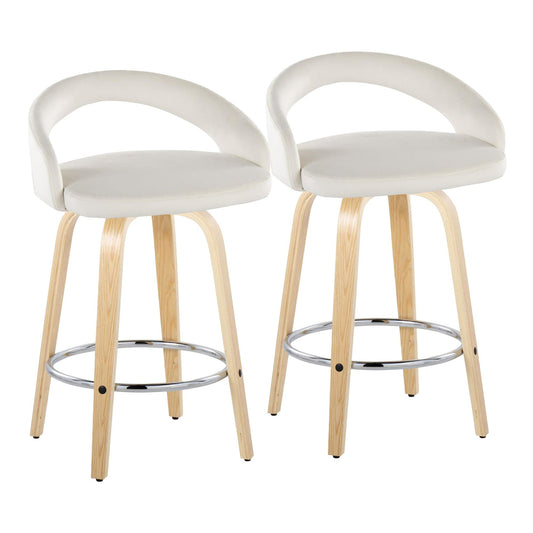 Majestic Office Furniture Upholstered 26" Fixed-Height Counter Stool - Set of 2