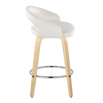 Majestic Office Furniture Upholstered 26" Fixed-Height Counter Stool - Set of 2