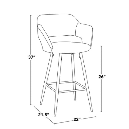 Majestic Office Furniture 25" Fixed-Height Counter Stool - Set of 2