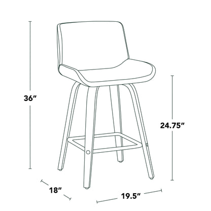 Majestic Office Furniture 25" Fixed-Height Counter Stool - Set of 2