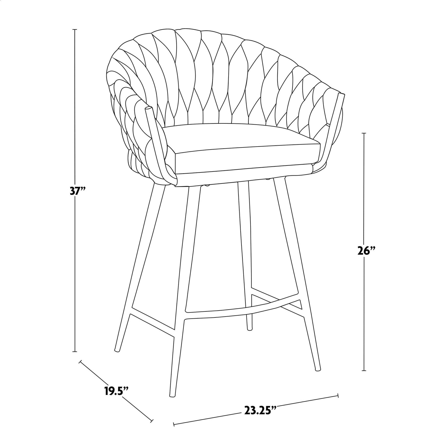 Majestic Office Furniture Matisse 26" Fixed-Height Counter Stool