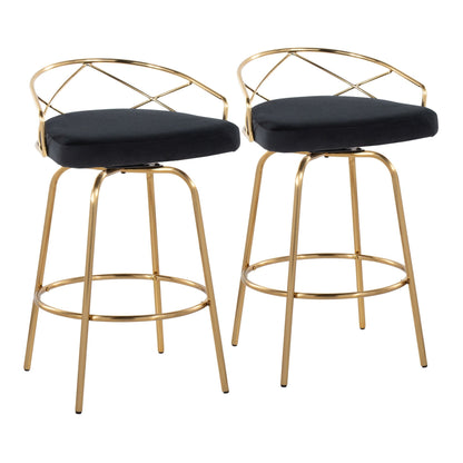 Majestic Office Furniture Glam 26" Fixed-Height Counter Stool - Set of 2