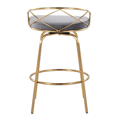 Majestic Office Furniture Glam 26" Fixed-Height Counter Stool - Set of 2