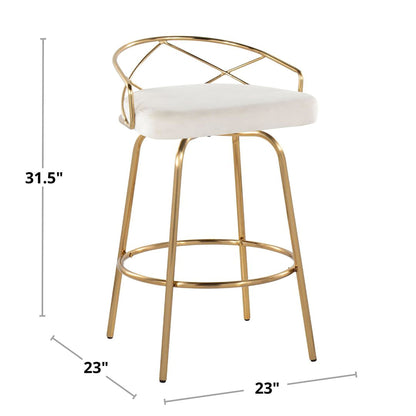 Majestic Office Furniture Glam 26" Fixed-Height Counter Stool - Set of 2
