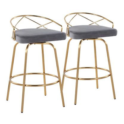 Majestic Office Furniture Glam 26" Fixed-Height Counter Stool - Set of 2