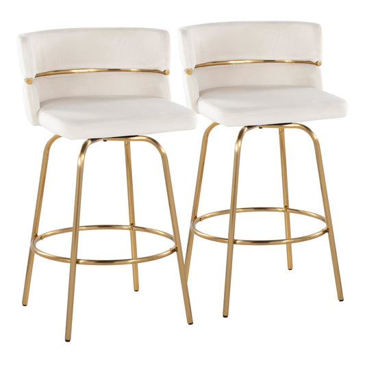 Majestic Office Furniture Claire 26" Fixed-Height Counter Stool - Set of 2