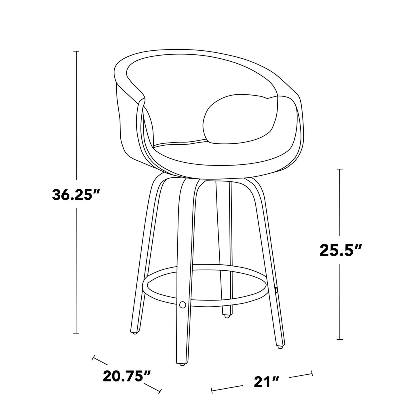 Majestic Office Furniture 26" Fixed-Height Counter Stool - Set of 2