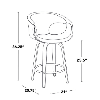 Majestic Office Furniture 26" Fixed-Height Counter Stool - Set of 2