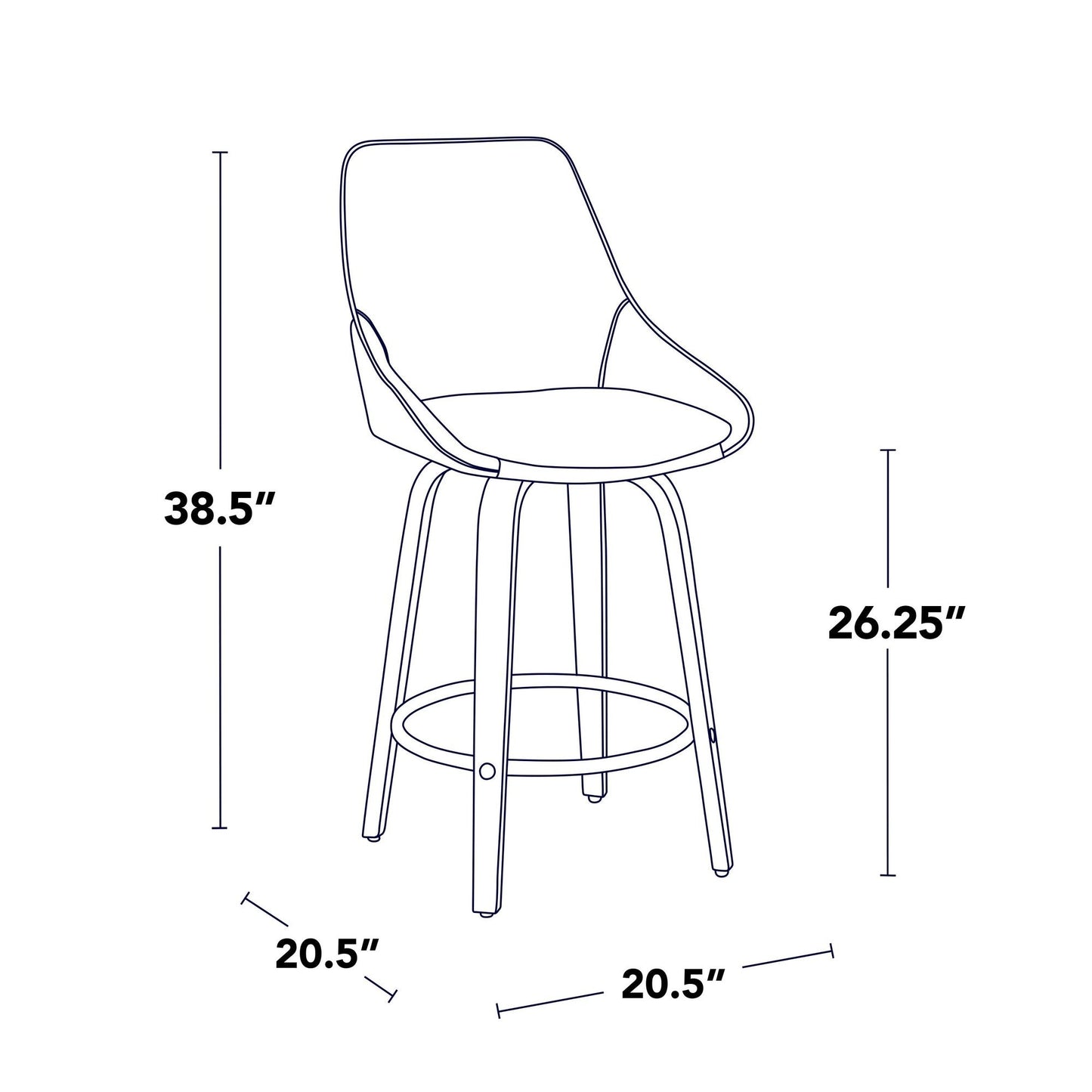 Majestic Office Furniture 26" Fixed-Height Counter Stool - Set of 2