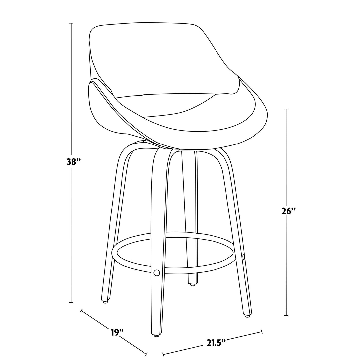 Majestic Office Furniture 26" Fixed-Height Counter Stool - Set of 2