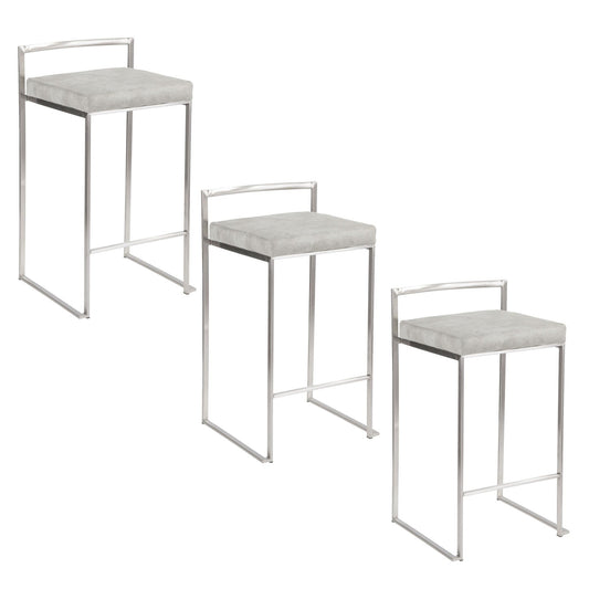 Majestic Office Furniture Stacker 26" Fixed-Height Counter Stool - Set Of 3