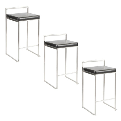 Majestic Office Furniture Stacker 26" Fixed-Height Counter Stool - Set Of 3