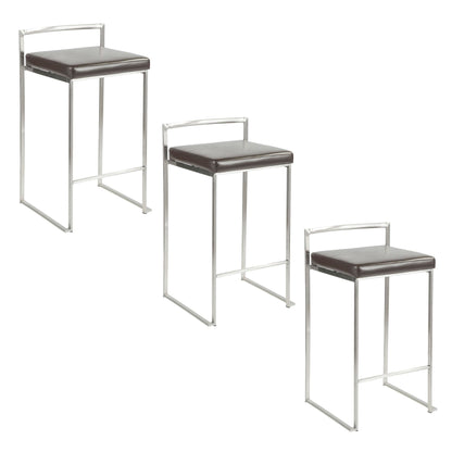Majestic Office Furniture Stacker 26" Fixed-Height Counter Stool - Set Of 3