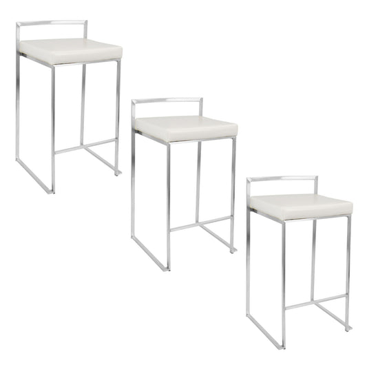 Majestic Office Furniture Stacker 26" Fixed-Height Counter Stool - Set Of 3