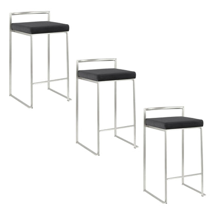 Majestic Office Furniture Stacker 26" Fixed-Height Counter Stool - Set Of 3