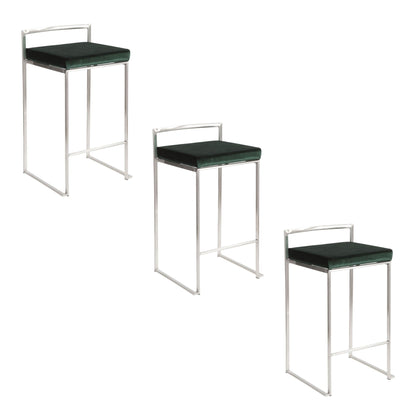 Majestic Office Furniture Stacker 26" Fixed-Height Counter Stool - Set Of 3