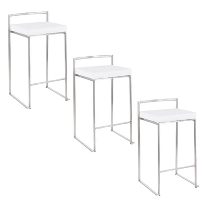 Majestic Office Furniture Stacker 26" Fixed-Height Counter Stool - Set Of 3