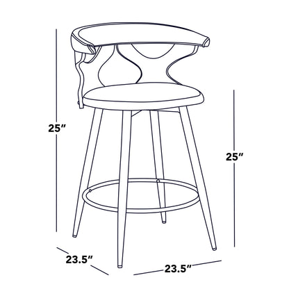 Majestic Office Furniture 25" Fixed-Height Counter Stool - Set of 2