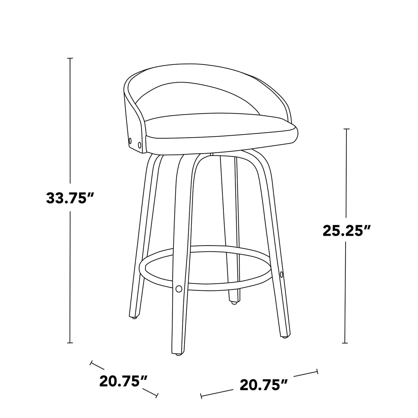 Majestic Office Furniture 26" Fixed-Height Counter Stool - Set of 2