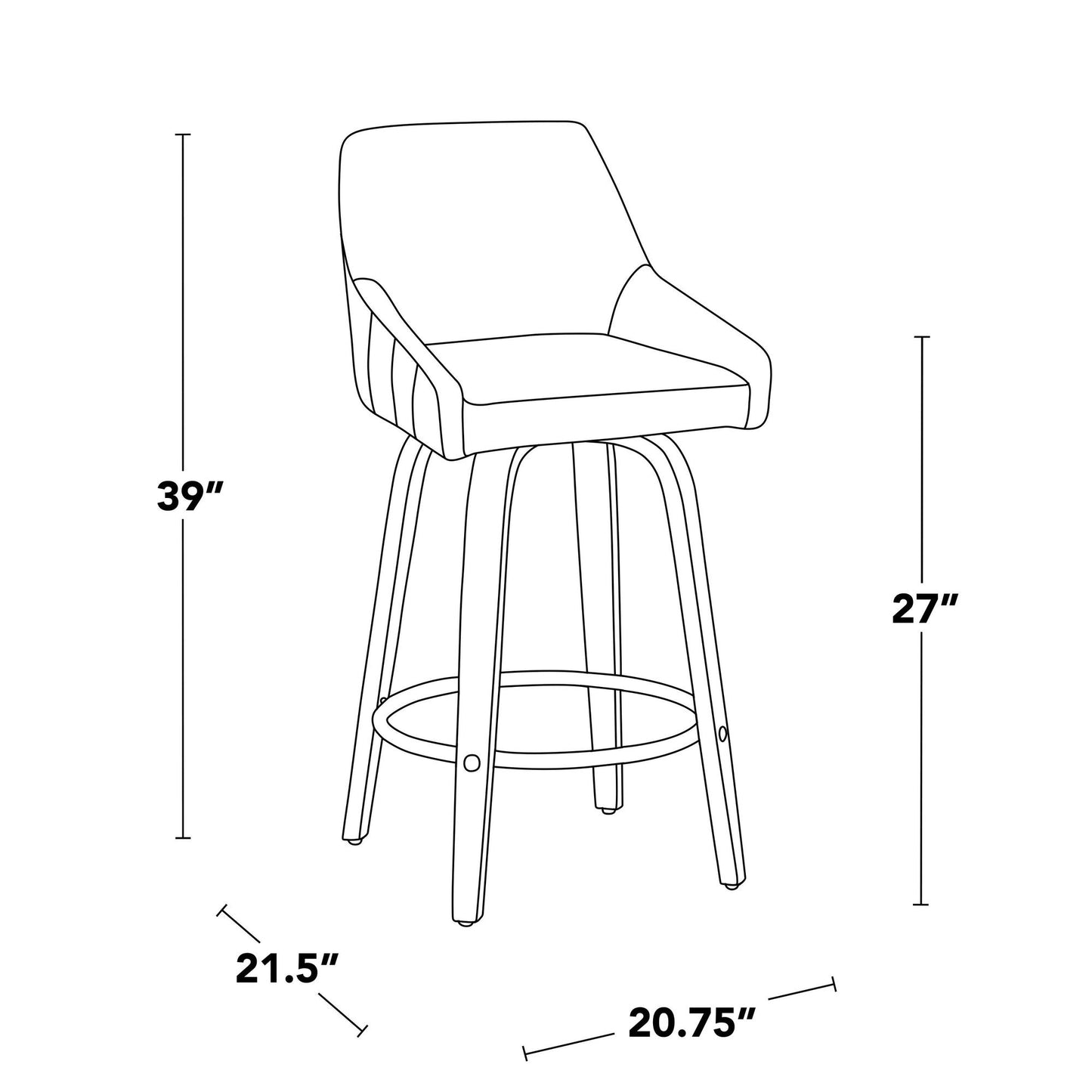 Majestic Office Furniture 26" Fixed-Height Counter Stool - Set of 2