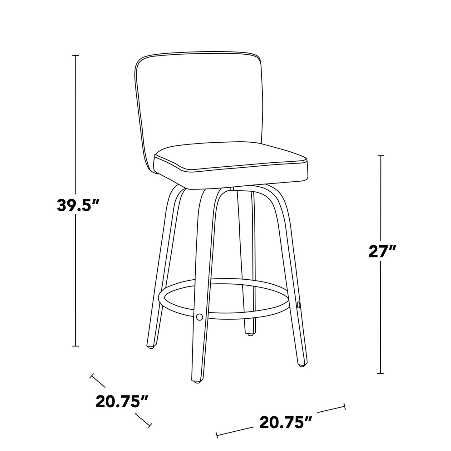 Majestic Office Furniture 26" Fixed-Height Counter Stool - Set of 2