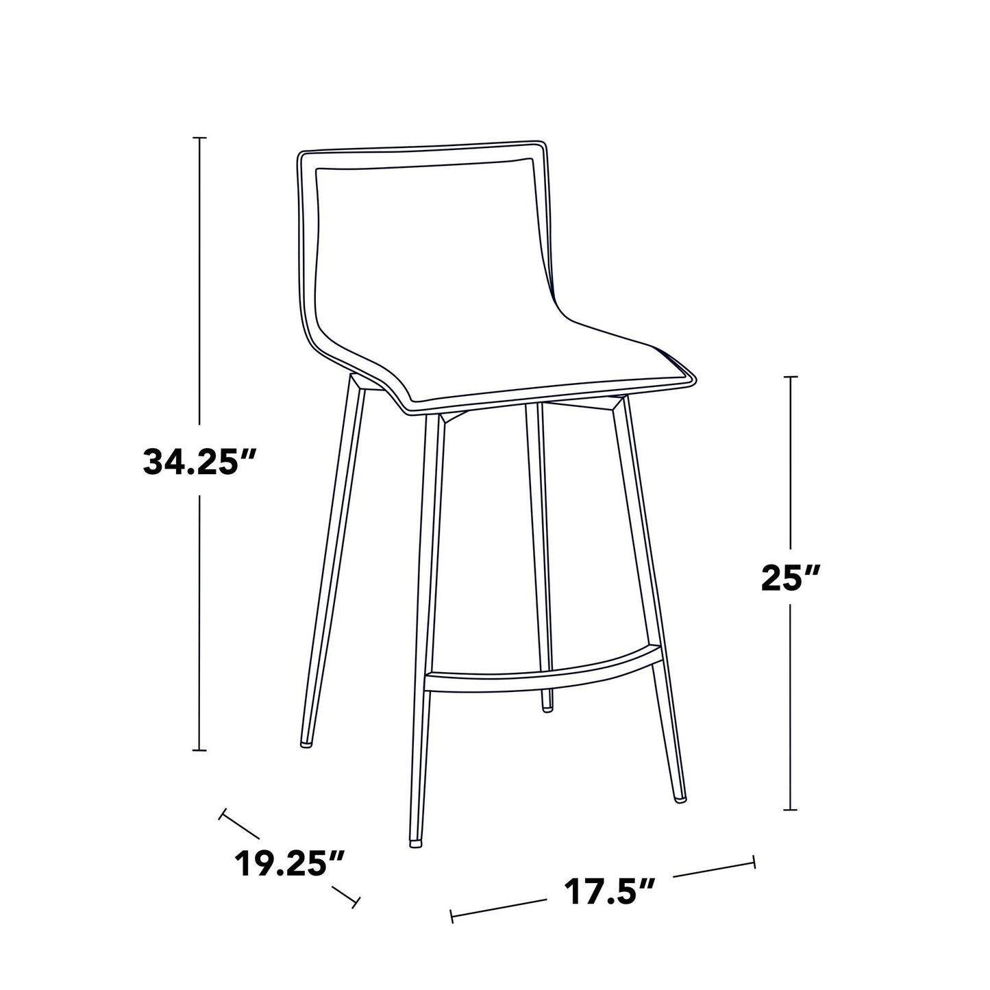 Lumisource Mara Upholstered 26" Fixed-Height Counter Stool - Set of 2