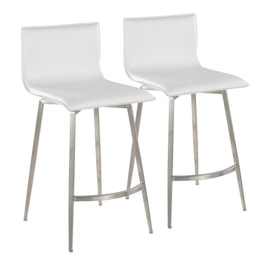 Lumisource Mara Upholstered 26" Fixed-Height Counter Stool - Set of 2