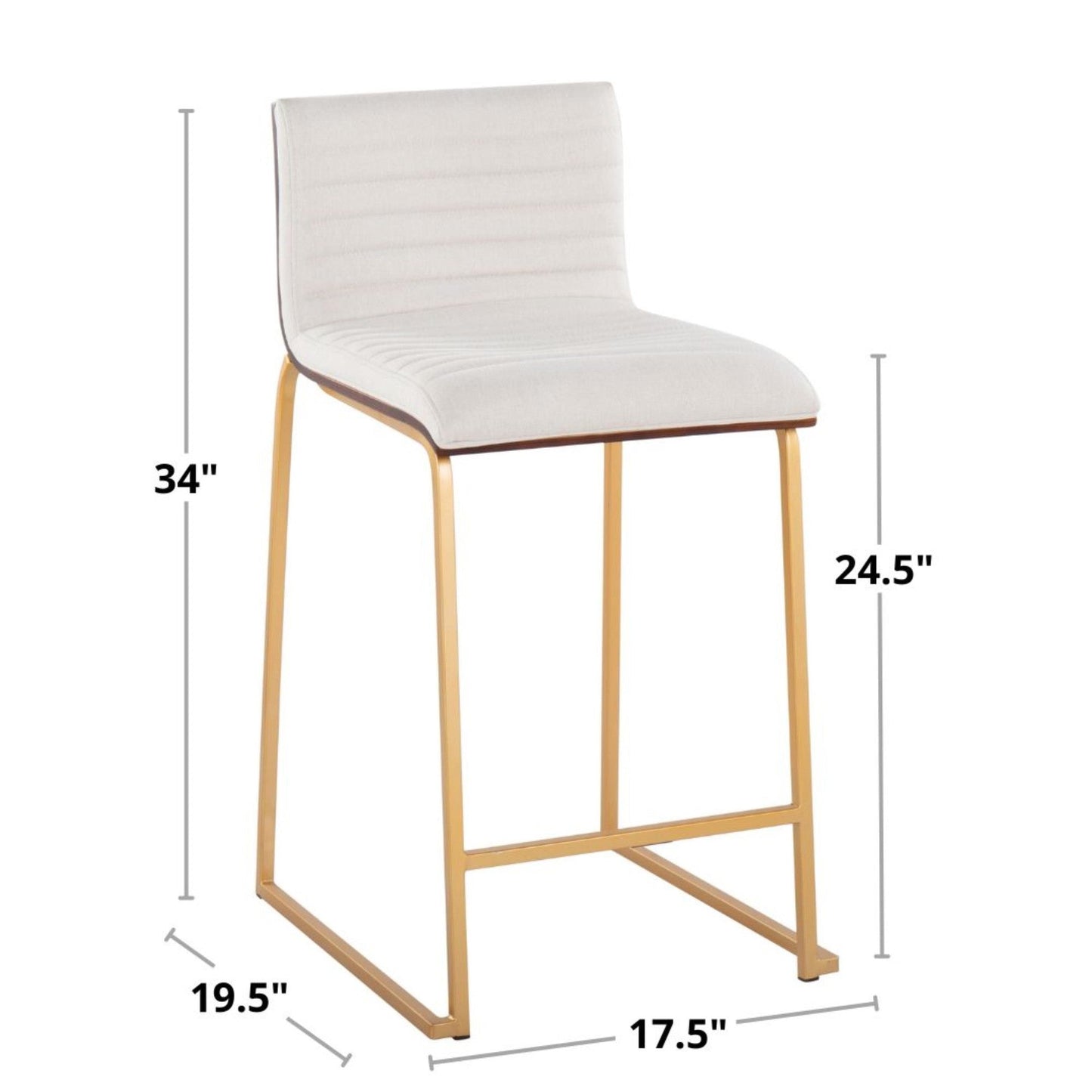Majestic Office Furniture Mara 26" Fixed-Height Counter Stool - Set of 2