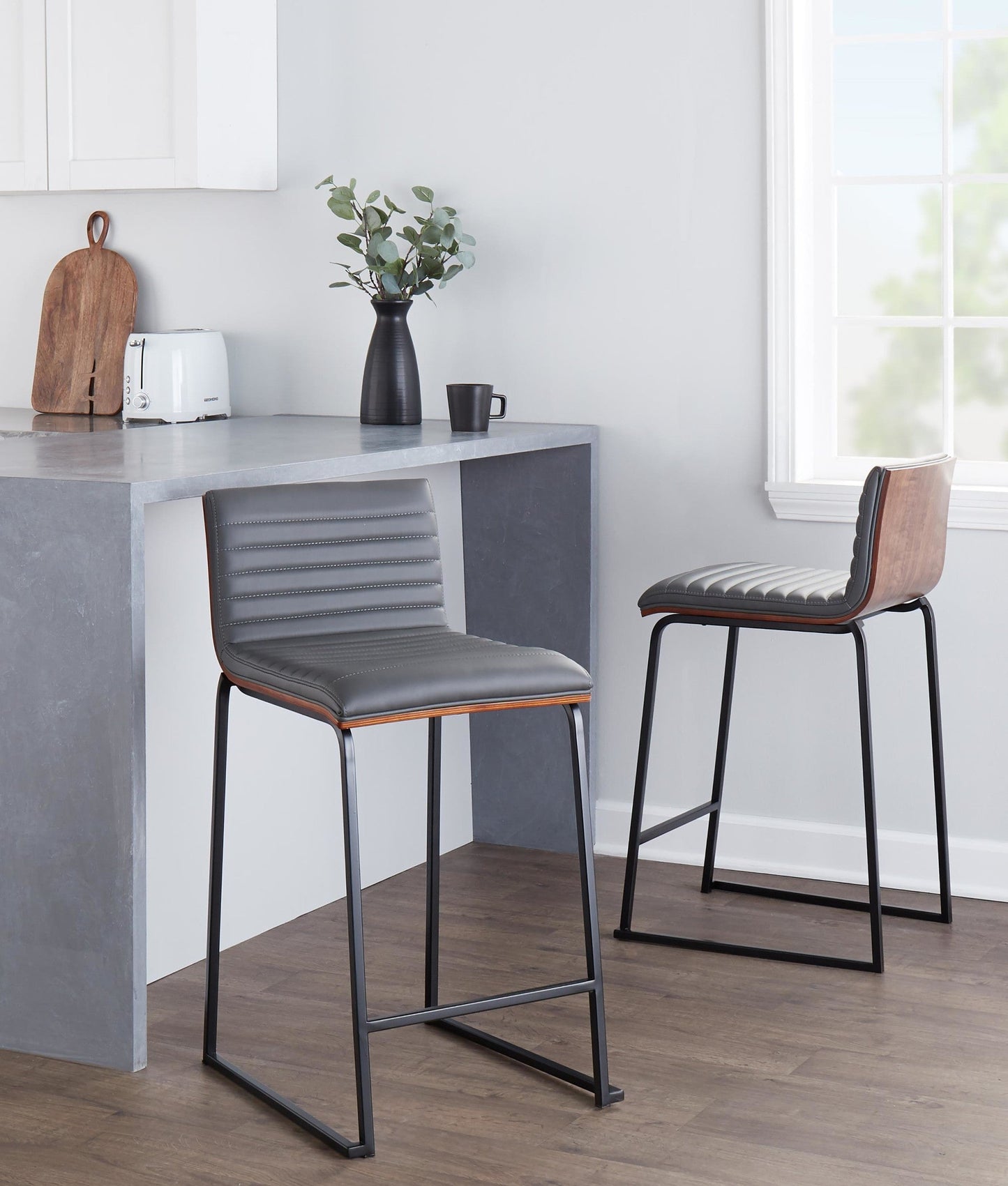 Majestic Office Furniture Mara 26" Fixed-Height Counter Stool - Set of 2