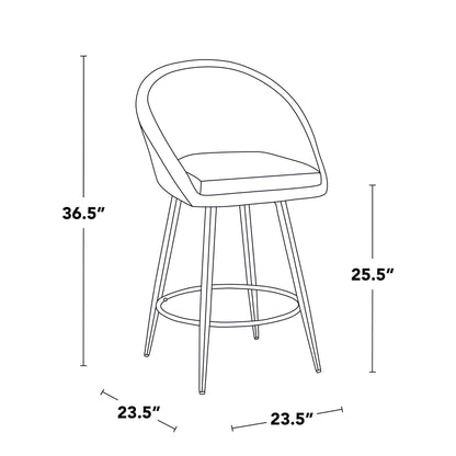 Majestic Office Furniture Highback 26" Fixed-Height Counter Stool - Set of 2