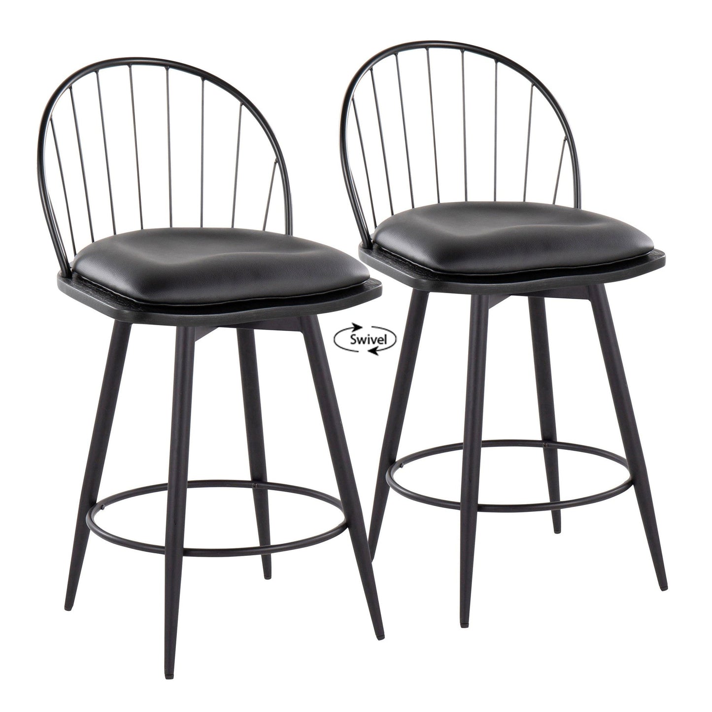 Majestic Office Furniture 26" Fixed-Height Counter Stool - Set of 2