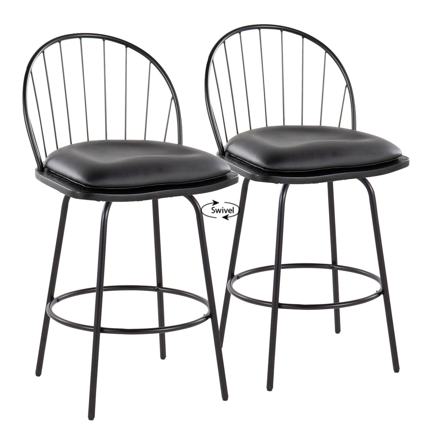 Majestic Office Furniture Claire 26" Fixed-Height Counter Stool - Set of 2