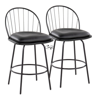 Majestic Office Furniture Claire 26" Fixed-Height Counter Stool - Set of 2