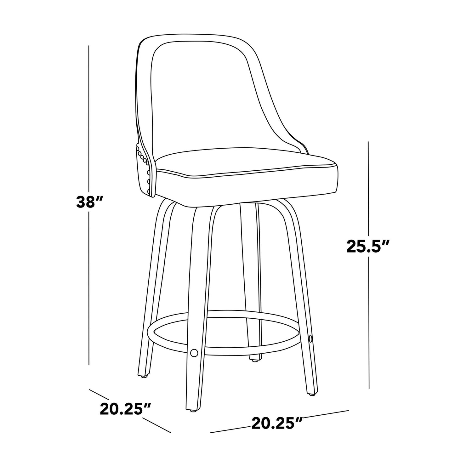 Majestic Office Furniture Marcel 26" Fixed-Height Counter Stool - Set of 2