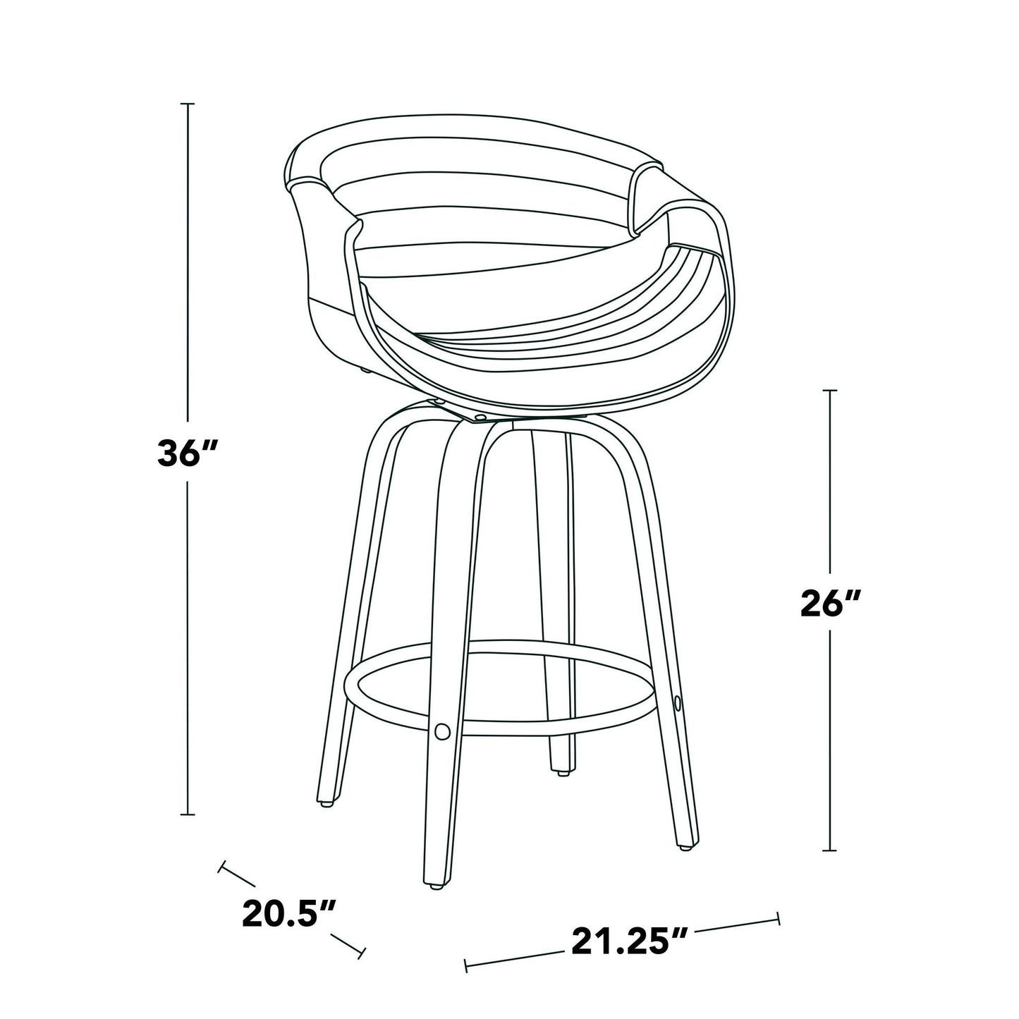 Majestic Office Furniture 26" Fixed-Height Counter Stool - Set of 2