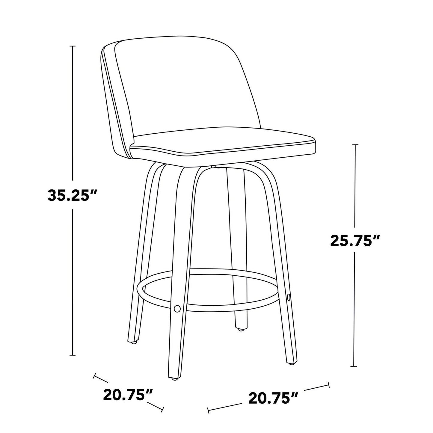 Majestic Office Furniture 26" Fixed-Height Counter Stool - Set of 2
