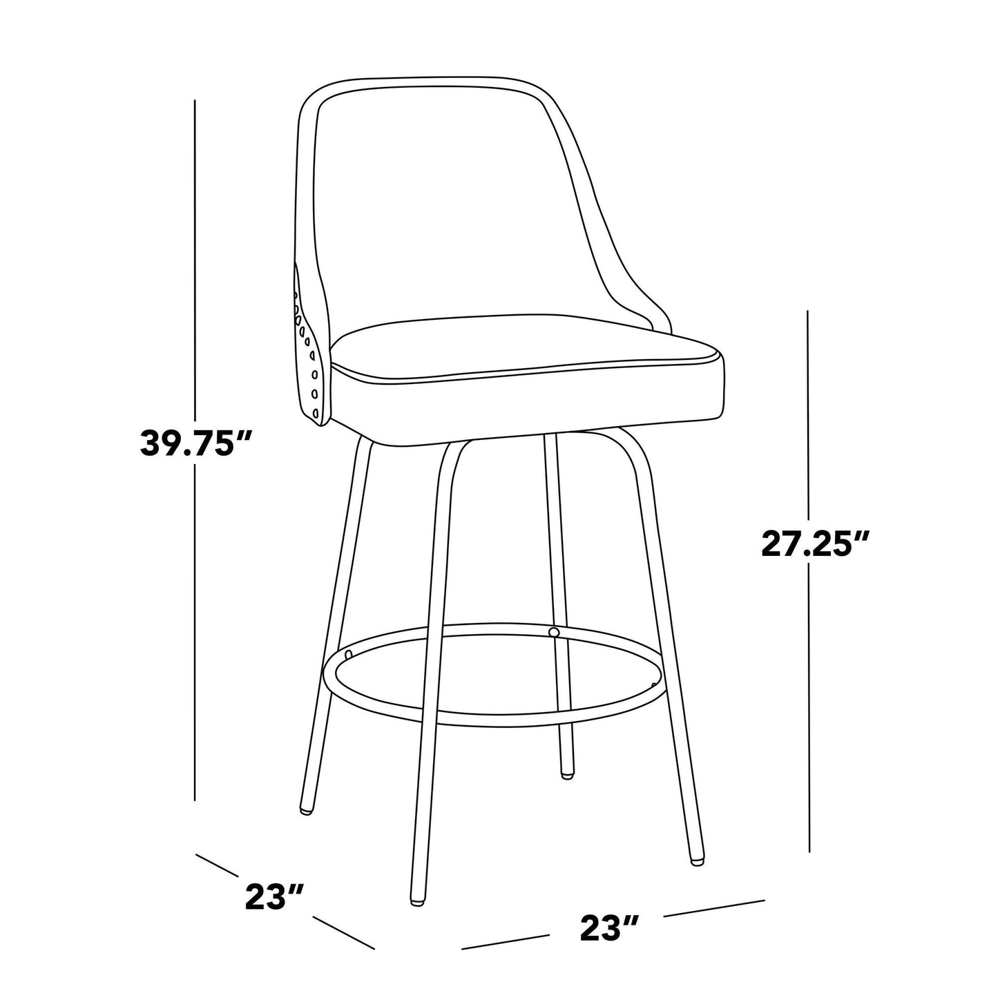 Majestic Office Furniture Marcel 27" Fixed-Height Counter Stool - Set of 2