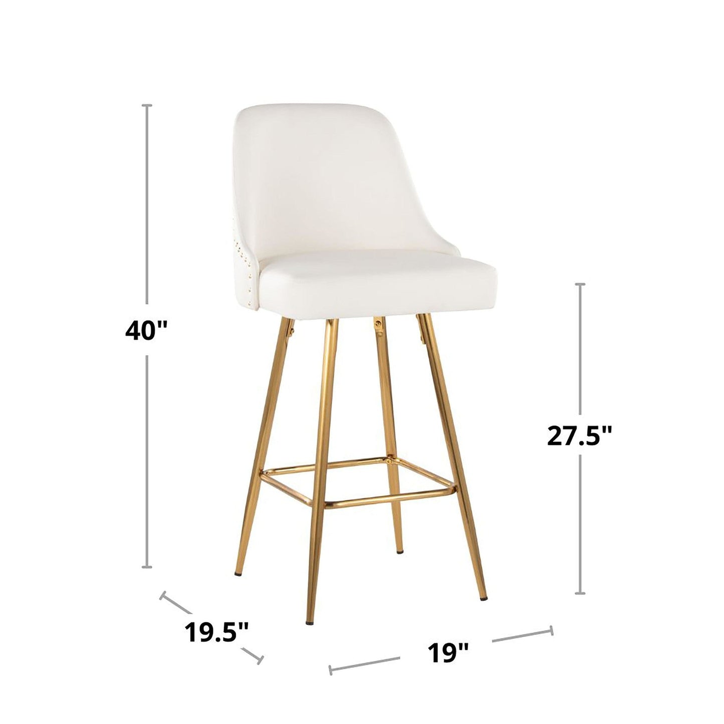 Majestic Office Furniture Marcel 27" Fixed-Height Counter Stool - Set of 2