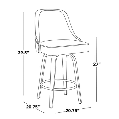 Majestic Office Furniture Marcel 27" Fixed-Height Counter Stool - Set of 2