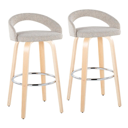 Majestic Office Furniture Upholstered 30" Fixed-Height Barstool - Set of 2