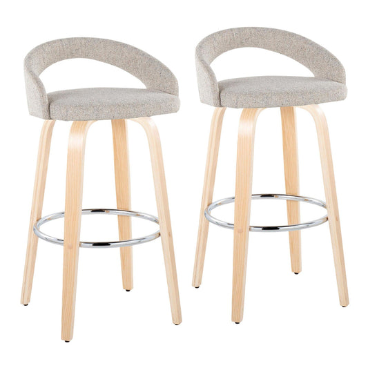 Majestic Office Furniture Upholstered 30" Fixed-Height Barstool - Set of 2