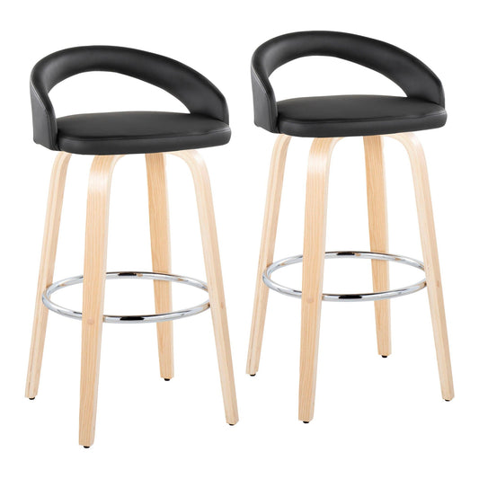 Majestic Office Furniture Upholstered 30" Fixed-Height Barstool - Set of 2