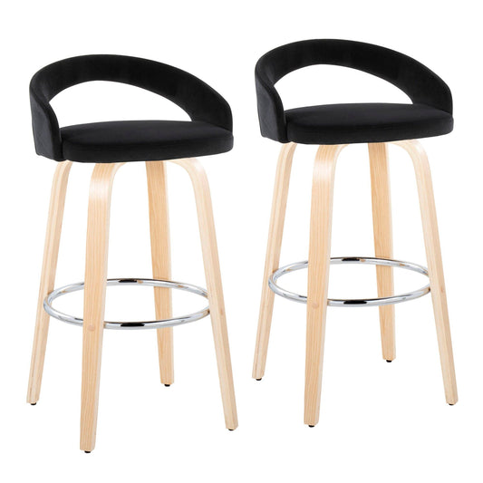 Majestic Office Furniture Upholstered 30" Fixed-Height Barstool - Set of 2
