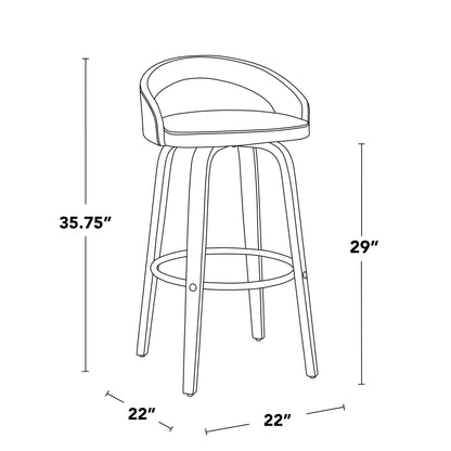 Majestic Office Furniture 30" Fixed-Height Barstool - Set of 2