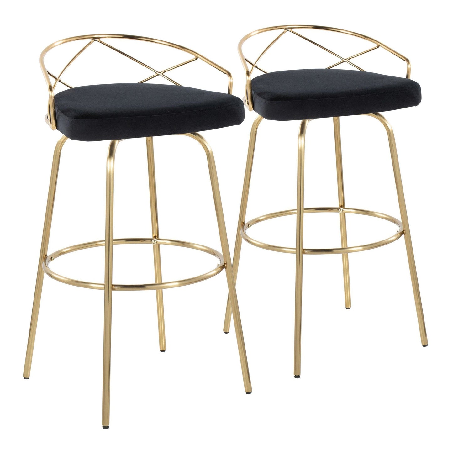Majestic Office Furniture Glam 30" Fixed-Height Barstool - Set of 2