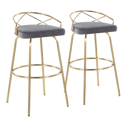 Majestic Office Furniture Glam 30" Fixed-Height Barstool - Set of 2