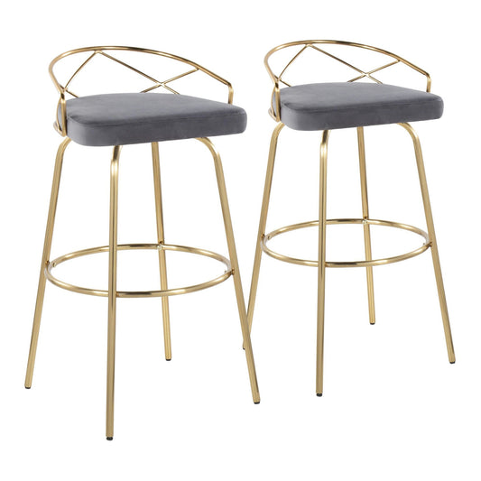 Majestic Office Furniture Glam 30" Fixed-Height Barstool - Set of 2