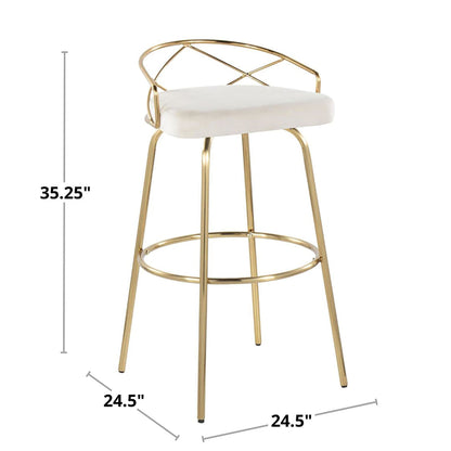 Majestic Office Furniture Glam 30" Fixed-Height Barstool - Set of 2