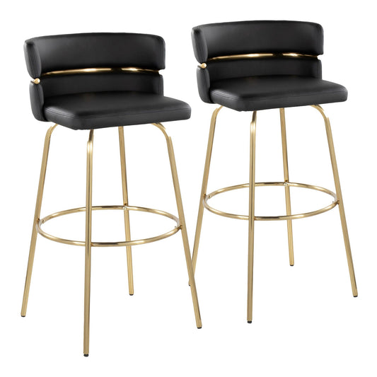 Majestic Office Furniture Claire 30" Fixed-Height Barstool - Set of 2