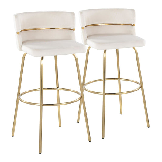 Majestic Office Furniture Claire 30" Fixed-Height Barstool - Set of 2
